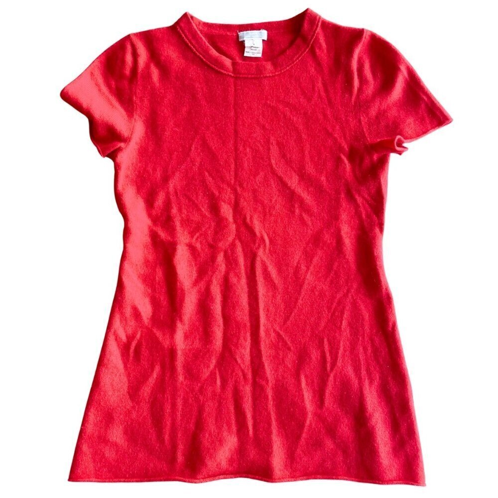 J. Crew Red 100% Cashmere Sweater Short Sleeve T-Shirt -‎ Size Small
